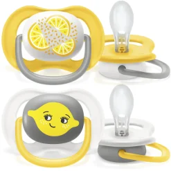 2 ciucci ultra air collection 6-18 mesi decorazione limone/arancia – philips avent