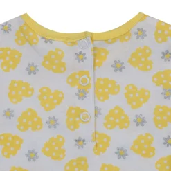 Abito bimba bianco-giallo stampa cuori