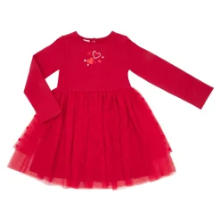 Abito felpato manica lunga bimba rosso