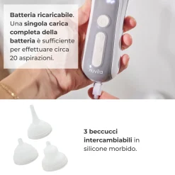Aspiratore nasale elettrico con batteria ricaricabile nuvitamed