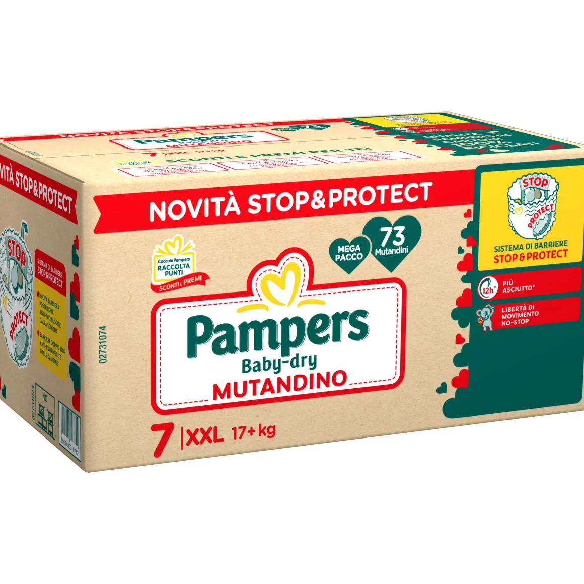 Baby dry mutandino taglia 7 mega xxl x73 – pampers