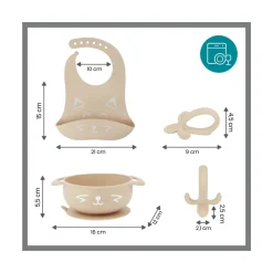 Babymoov set pappa 6-12 mesi 3 pezzi first’isy volpe beige