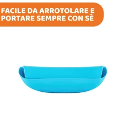 Bavaglino in silicone azzurro 6m+ facile da arrotolare – chicco