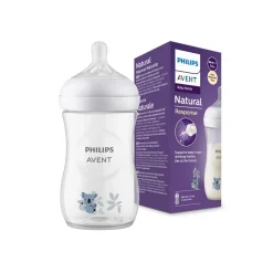 Biberon natural con tettarella a risposta naturale decorazione koala da 260ml 1m+ | senza bpa – philips avent