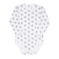 Body jersey bimbo bianco panna stampato