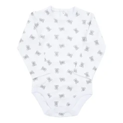 Body jersey bimbo bianco panna stampato