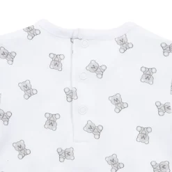 Body jersey bimbo bianco panna stampato