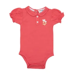 Body mezza manica bimba corallo stampato