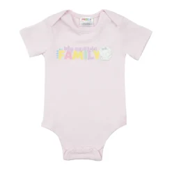 Body mezza manica bimba rosa chiaro stampato