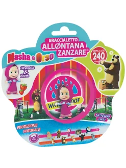 Brand italia – braccialetto allontana zanzare anallergico masha e orso