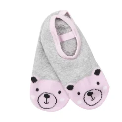 Calze antiscivolo modello balleria grigie/rosa