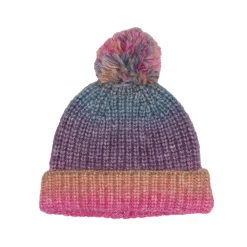 Cappello bimba con pon pon multicolor