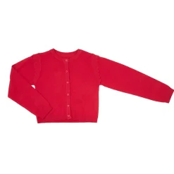 Cardigan bimba rosso con rouches