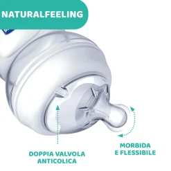 Chicco – biberon naturalfeeling neutro, 0m+, 150 ml, flusso lento