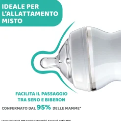 Chicco – biberon naturalfeeling neutro, 6m+, 330 ml, flusso veloce