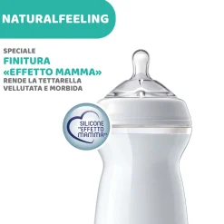 Chicco – biberon naturalfeeling neutro, 6m+, 330 ml, flusso veloce
