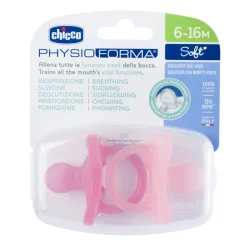 Chicco – physioforma gommotto rosa in silicone 2 pezzi | 6-16 mesi