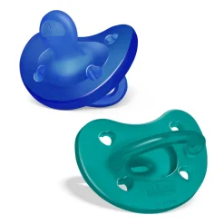 Chicco – physioforma gommotto blu/verde in silicone 2 pezzi| 16-36 mesi