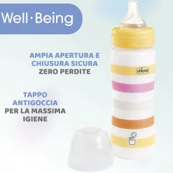 Chicco biberon benessere 330ml flusso rapido in plastica