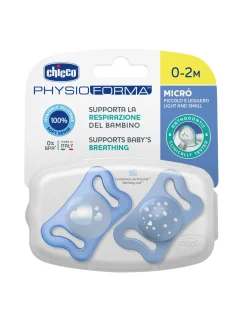 Chicco physioforma micrò blue, silicone, 0-2 mesi, 2 pezzi