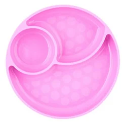Chicco piatto porzionato silicone rosa 12m+