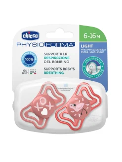 Chicco succhietto physio light pink sil 6-16m 2 pz