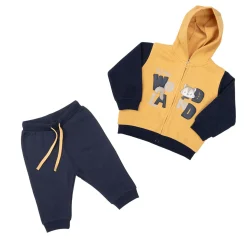 Completo jogging bimbo bicolor blu/giallo