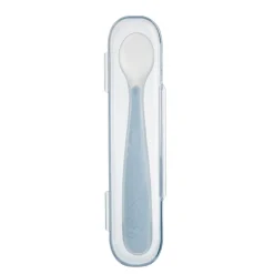 Cucchiaino morbido silicone 6m+ grigio con case – chicco