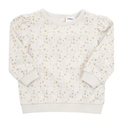 Felpa bimba beige stampa “cuoricini”