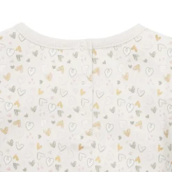 Felpa bimba beige stampa “cuoricini”