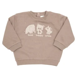 Felpa bimbo marrone stampata