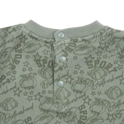 Felpa bimbo verde stampa “sport club”