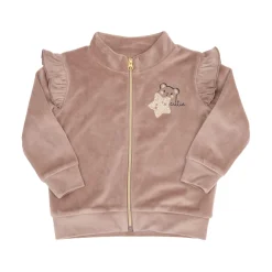 Felpa ciniglia zip bimba con rouches