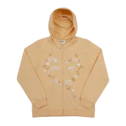 Felpa con zip intera bimba arancione