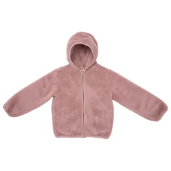 Felpa morbida rosa antico con zip e cappuccio