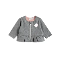 Felpa stampata grigia con zip in lurex – chicco