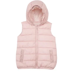 Gilet imbottito bimba rosa con cappuccio