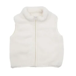 Gilet morbido con zip bimba panna