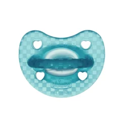 Gommotto silicone luxe 16-36m 2pz azzurro/trasparente – chicco
