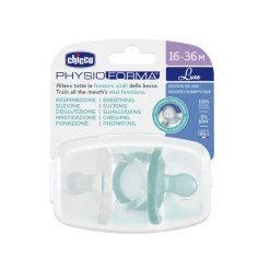Gommotto silicone luxe 16-36m 2pz azzurro/trasparente – chicco