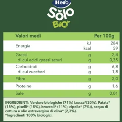 Hero solo omogeneizzato zucca patate piselli broccoli 190 gr