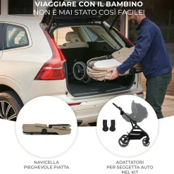Kinderkraft passeggino 2in1 yoxi beige