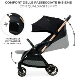Kinderkraft passeggino leggero apino raven black