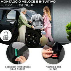 Kinderkraft seggiolino auto comfort up i-size black 76-150 cm