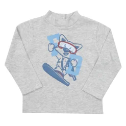 Lupetto bimbo grigio stampato
