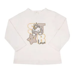 Lupetto interlock bimba panna stampato “unicorno”