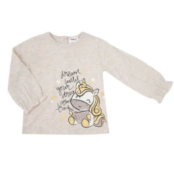 Maglia bimba beige stampa “unicorno”