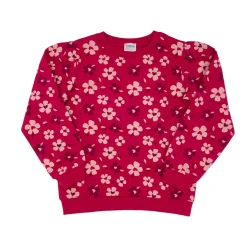 Maglia felpata bimba rossa stampata
