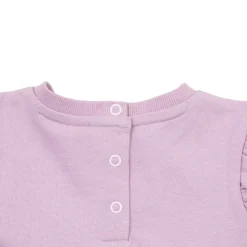 Maglia french terry bimba con rouches rosa