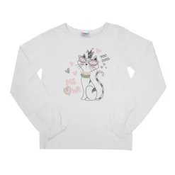 Maglia jersey manica lunga bimba bianca stampata